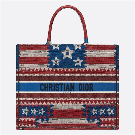 NEW 50 CHRISTIAN DIOR American FLAG Embroidered 